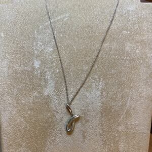 Tiffany & Co Elsa Peretti J Initial 1” Letter Sterling Silver 925 Necklace 16”